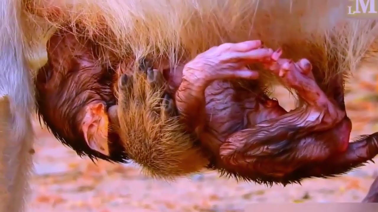 Just born baby monkey after born until now not milk yet