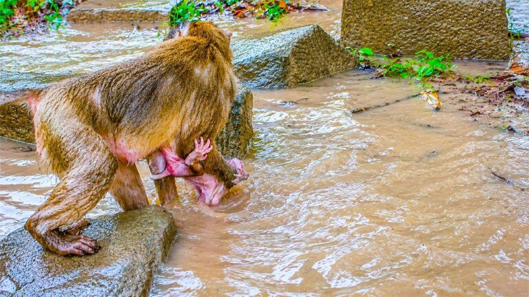 A Two-Week-Old Macaque Learns to Move on His Own